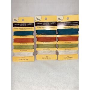New Bead Landing Cording Lot of 3 Cards Each 4 Color Jewelry Making 170ft 51.8m